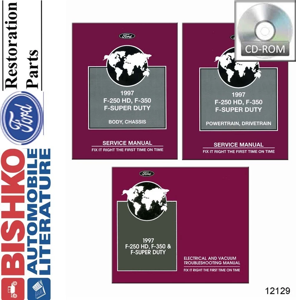 Ford F250 HD F350 F 1997 camioneta Super Duty taller manual de reparación CD Foto 1 de 1