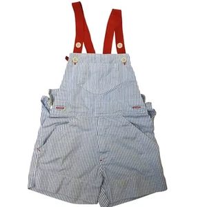 MARIO DI FIRENZE Vintage Red Strap Overalls Toddler 4T Seersucker Cotton VBC - Picture 1 of 6