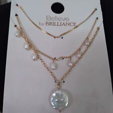 New Freshwater Cultured Pearl 3 Laying Necklaces 14KT Gold Flash Plated