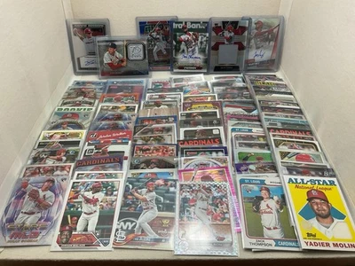 Lote de 100 cartas de los Cardenales de San Luis - Novatos, Perspectivos, Mojo, Insertos, Automático/Parche Foto 1 de 4