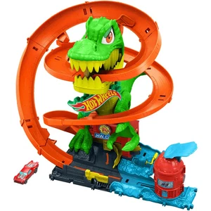 Hot Wheels City T-Rex-Feuerschlacht Spielset und Die-Cast-Spielzeugauto im Maßs - Bild 1 von 6
