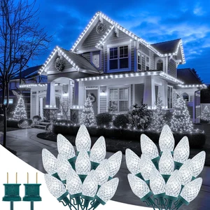 2er Pack Total 132Ft 200LED Outdoor C9 LED Christmas String Lights, Plug-In Connec - Bild 1 von 12