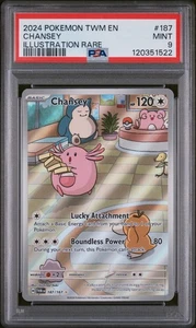 2024 POKEMON TWM EN-TWILIGHT MASQUERADE ILUSTRACIÓN RARA #187 CHANSEY PSA 9 - Imagen 1 de 2
