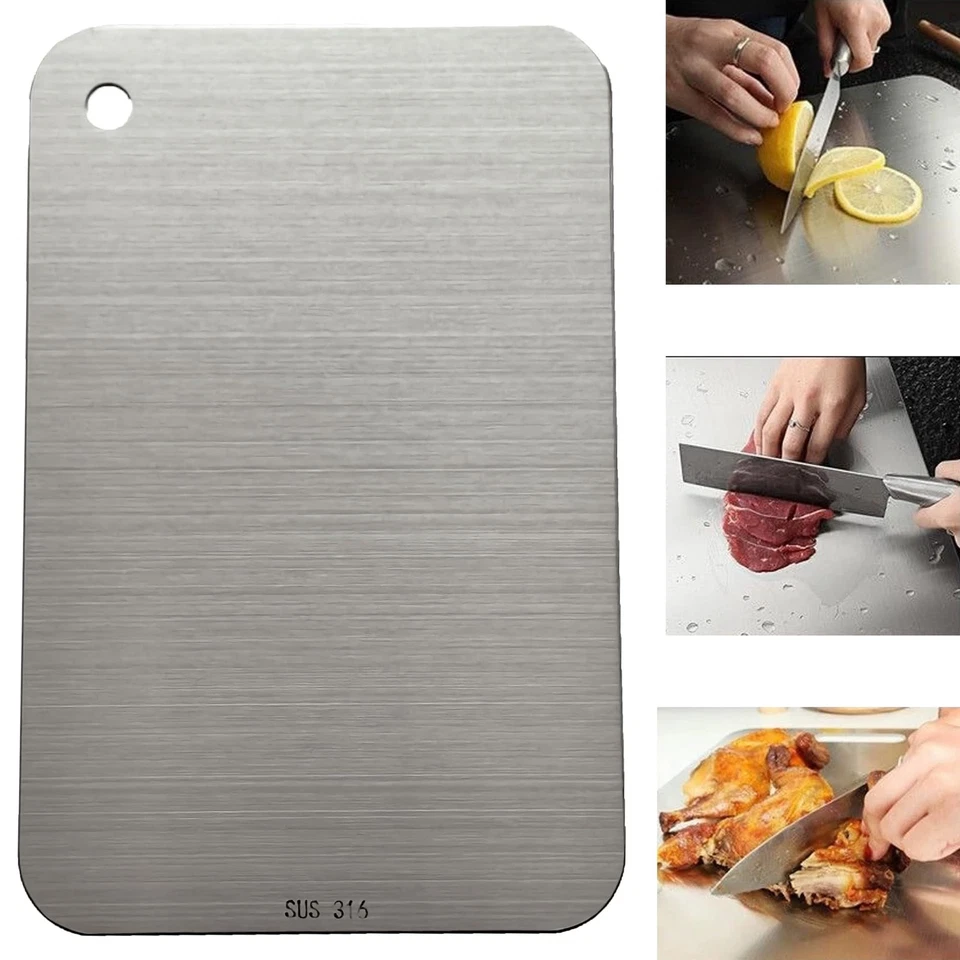 Syiyunran Tagliere Acciaio Inox Taglieri Cucina - 1 Pezzo, Argento, (x3l) - Immagine 1 di 1