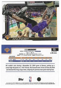 2025-26 Topps #15 OG Anunoby Knicks 2 card lot Dunking Swinging from the Rim - Picture 1 of 1