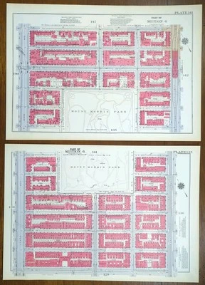 1934 New York City NY Map LENOX Av-PARK Av W116-W127 St MOUNT MORRIS Aka GARVEY - Image 1 of 4