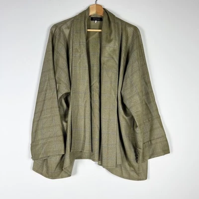 Eskandar кашемир сплетенный водопад драпировки воротник открытый передний блейзер куртка кардиган - Изображение 1 из 4