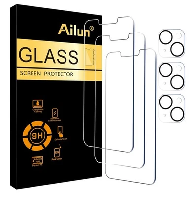 3-Pack iPhone 14 Pro Camera Lens Protector, Case Friendly Tempered Glass Film - Image 1 of 3