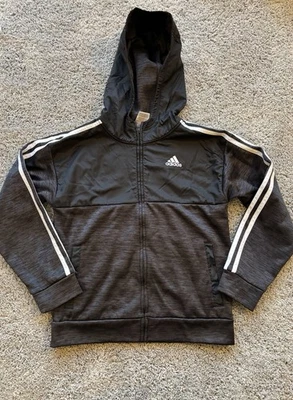 Adidas Youth Kids Fleece Lined Full Zip Hooded Sweatshirt Size M - Image 1 of 4
