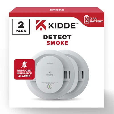 Kidde 20SDR Twin Battery-Operated Photoelectric Smoke Detector Alarm, 5-inch,
