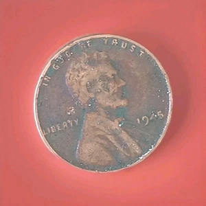 1945 Toned Lincoln Wheat Cent Penny No Mint Mark, Very Nice Coin - Picture 1 of 5