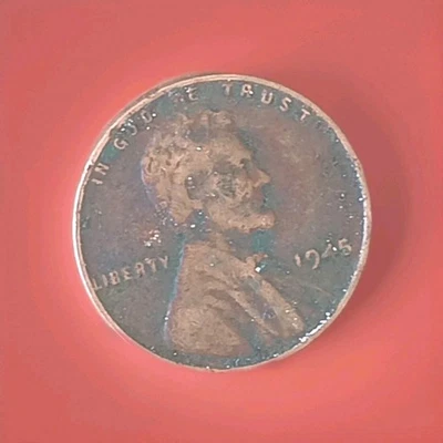 1945 Toned Lincoln Wheat Cent Penny No Mint Mark, Very Nice Coin - Image 1 of 4