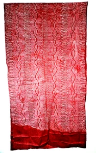 Yoruba fabric batik tie-dye fine quality on damask fabric Shango Orisha Oyo - Picture 1 of 2