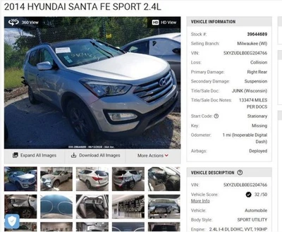 AC Compressor SWB Sport Fits 13-18 SANTA FE 4303274 - Image 1 of 4