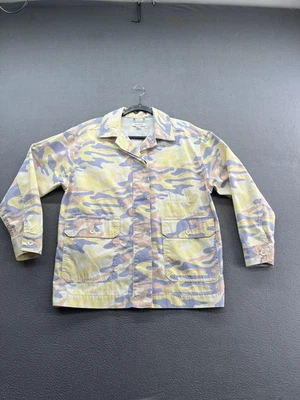 Topshop 夹克女式小号粉彩迷彩实用夹克纽扣前轻便 — 第 1/4 张图片