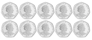 Isola di Man 50 Pence, 2017, KM #1586, come nuovo x 10 pezzi - Foto 1 di 4