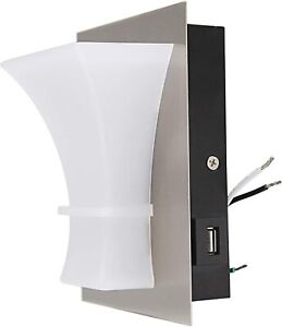 Facon Dimmable LED Wall Lamp Sconce Bedside Reading Light w/USB Charger / Switch