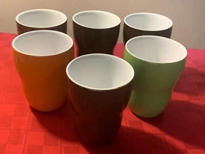 6 Starbucks by Aida 4 Brown 1 Orange 1 Green Coffee Tea Mugs Cups No Handle 8 oz - Picture 1 of 21