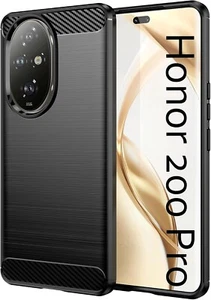 COVER CARBON PER HONOR 200 PRO CUSTODIA NERA OPACA MORBIDA PROTEZIONE ANTIURTO - Zdjęcie 1 z 16