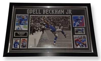 Framed Odell Beckham Jr Signed Photo Picture Autographed Display JSA - Image 1 of 2