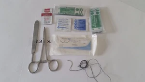 Basic Surgical Kit - Suture Set, Needle Holder, Forceps, Scalpel, Scissors etc - Picture 1 of 7