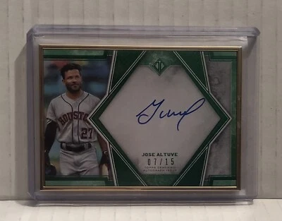 Jose Altuve 2019 Topps Transcendent METAL FRAMED #/15 Rare ON-CARD Auto TCVA-JA - Image 1 of 2