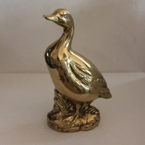 Ente Messing 1236g Tier 24cm Figur Briefbeschwerer Statue Skulptur alt vintage 1 - Bild 1 von 10