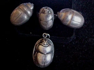 Vintage Sterling Silver Egyptian Scarab Lot - Picture 1 of 4