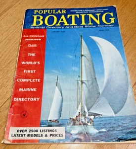 January 1957 POPULAR BOATING World's 1st Complete Marine Directory - Picture 1 of 14