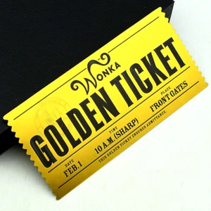 ★★ "GOLDEN TICKET" BY CHARLIE AND THE CHOCOLATE FACTORY / WILLY WONKA ★★ D - Picture 1 of 3