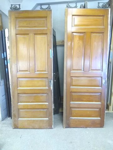 HUGE Antique 1890 Vintage Pair of Pocket Doors, Unknown Wood Type Milled 94"x 34 Cover