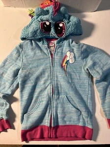My Little Pony 2016 "Rainbow Dash” Zip Up Zipper Hoodie Sweatshirt Child M 7/8 - Picture 1 of 9