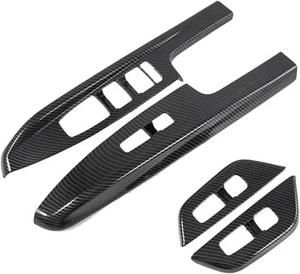 Kia Carnival KA4 2020-22 Carbon Fiber Window Lift Switch Panel Cover Trim 4PCS - Picture 1 of 5