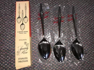 Spritely Rose Creative Manor Japan 3 Serving Spoon Set in original box - unused - Picture 1 of 8