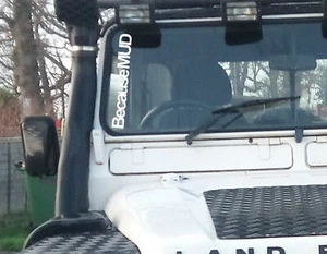 Because MUD Windscreen Vinyl Decal Stickers for 4×4 Off Road Jeep, any colour. - Picture 1 of 2
