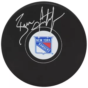 Brian Leetch Signed New York Rangers Logo Hockey Puck - (Fanatics COA) - Picture 1 of 1