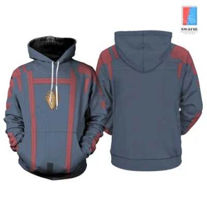 Felpa con cappuccio Star Lord Guardiano della Galassia stampa completa 3D | Star Lord Halloween - Foto 1 di 2