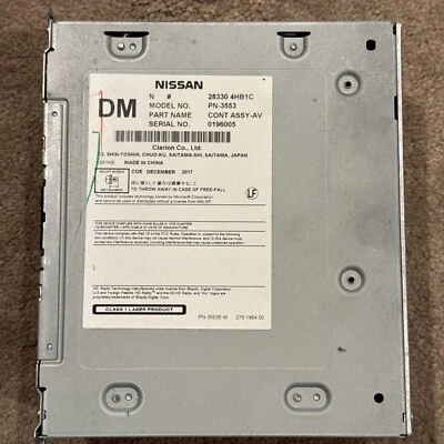 2018-2022 Infiniti Q50 Q60 QX30 AM FM RADIO REPRODUCTOR DE CD RECEPTOR 28330-4HB1C A1 Foto 1 de 2