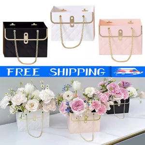 4-20x Flower Paper Box Bouquet Cylinder Portable Bucket Storage Florist Hand Bag - Picture 1 of 8