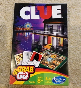 Hasbro Clue Grab & Go Travel Mystery Game 3-6 Players Portable Fun - Picture 1 of 3