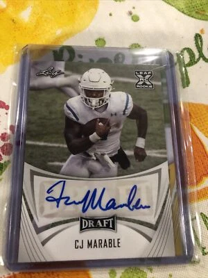 CJ MARABLE ROOKIE AUTO 2021 LEAF DRAFT BEARS #BA-CJM COASTAL CAROLINA XRC - Image 1 of 2