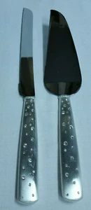 THINGS REMEMBERED Brushed Stainless Crystal Stars Wedding Cake SERVER KNIFE SET  - Picture 1 of 6