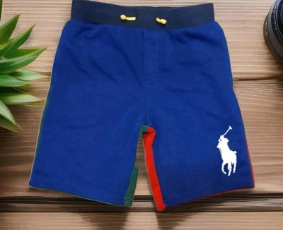 Polo Ralph Lauren Colorblocked Shorts Boys Sz Small 8 Drawstring Big Pony  - Image 1 of 4