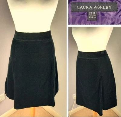 Laura Ashley Autumn Winter Black 100% Cotton Corduroy Knee Length Skirt, Size 20 - Image 1 of 4