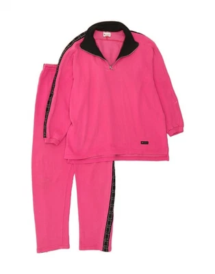 CHAMPION Womens Graphic Full Tracksuit UK 12 Medium  Pink Colourblock CK02 - Image 1 of 4