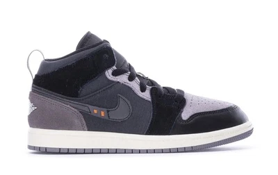 Little Kid's Jordan 1 Mid SE Craft Blk/Cmnt Gry-Lt Grafite (DV0436 001) - Imagem 1 de 4