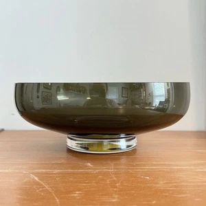 MCM Raymor GRAL Smokey Art Glass Germany Pedestal Bowl Planter 1960's 7" - Picture 1 of 7