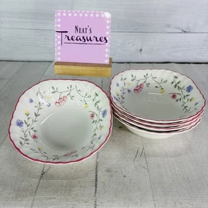 Johnson Brothers SUMMER CHINTZ England Earthenware Square Cereal Bowls Set of 5 - Picture 1 of 20