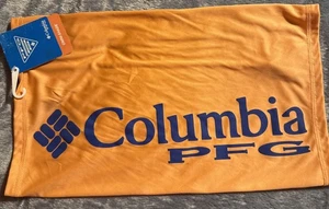 Columbia Terminal Tackle Neck Gaiter NWT Light Orange / Navy Blue Letters - Picture 1 of 2