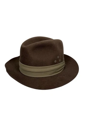 Sombrero de viaje y safari mediano Banana Republic Fedora hecho en EE. UU. vintage 100 % lana Foto 1 de 4